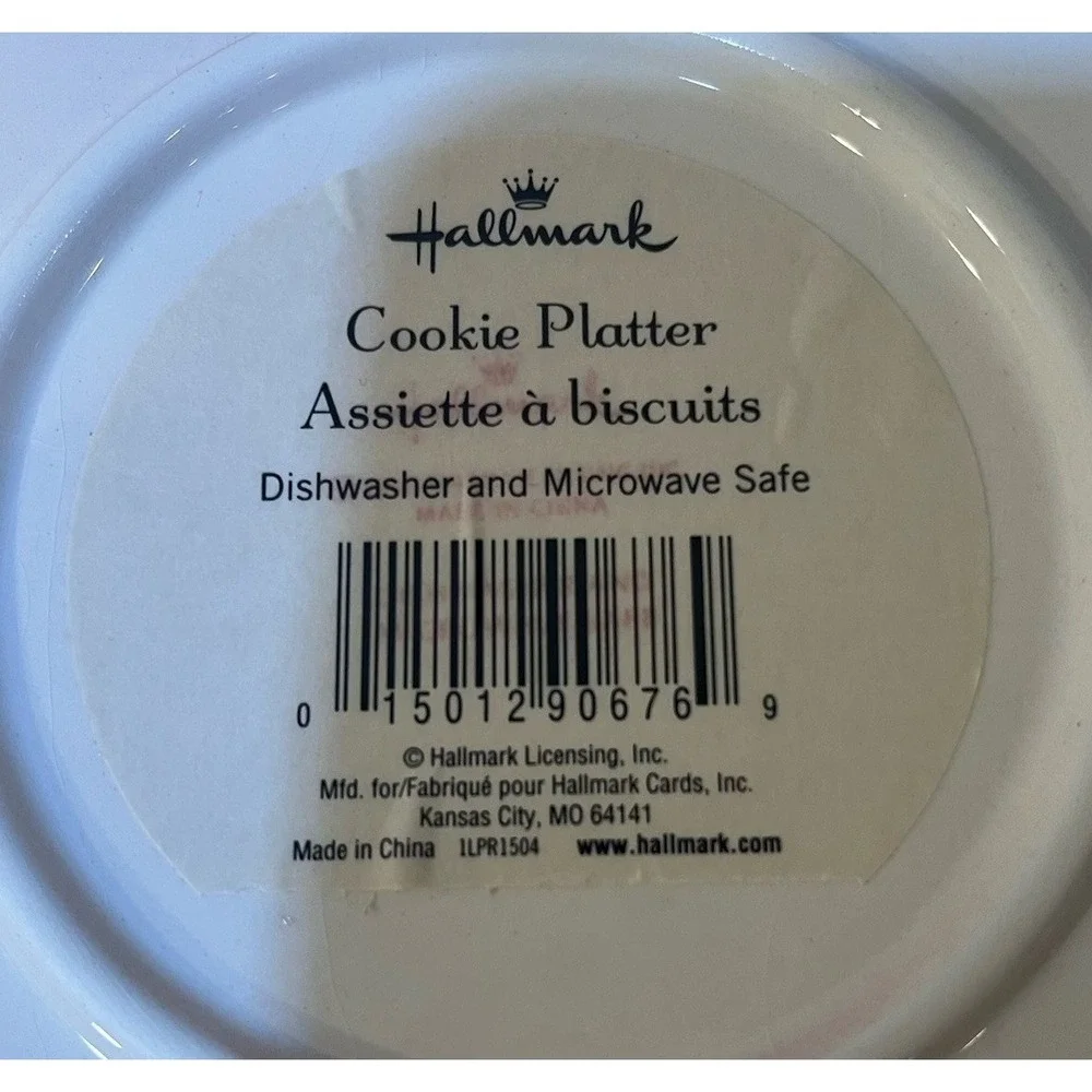 Hallmark Red Christmas Holiday Cookie Platter 14.5